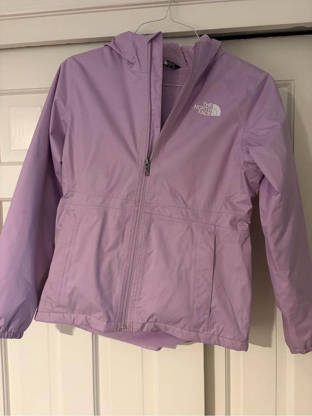 The North Face Kids Lavender Hooded Rain Jacket- warm
